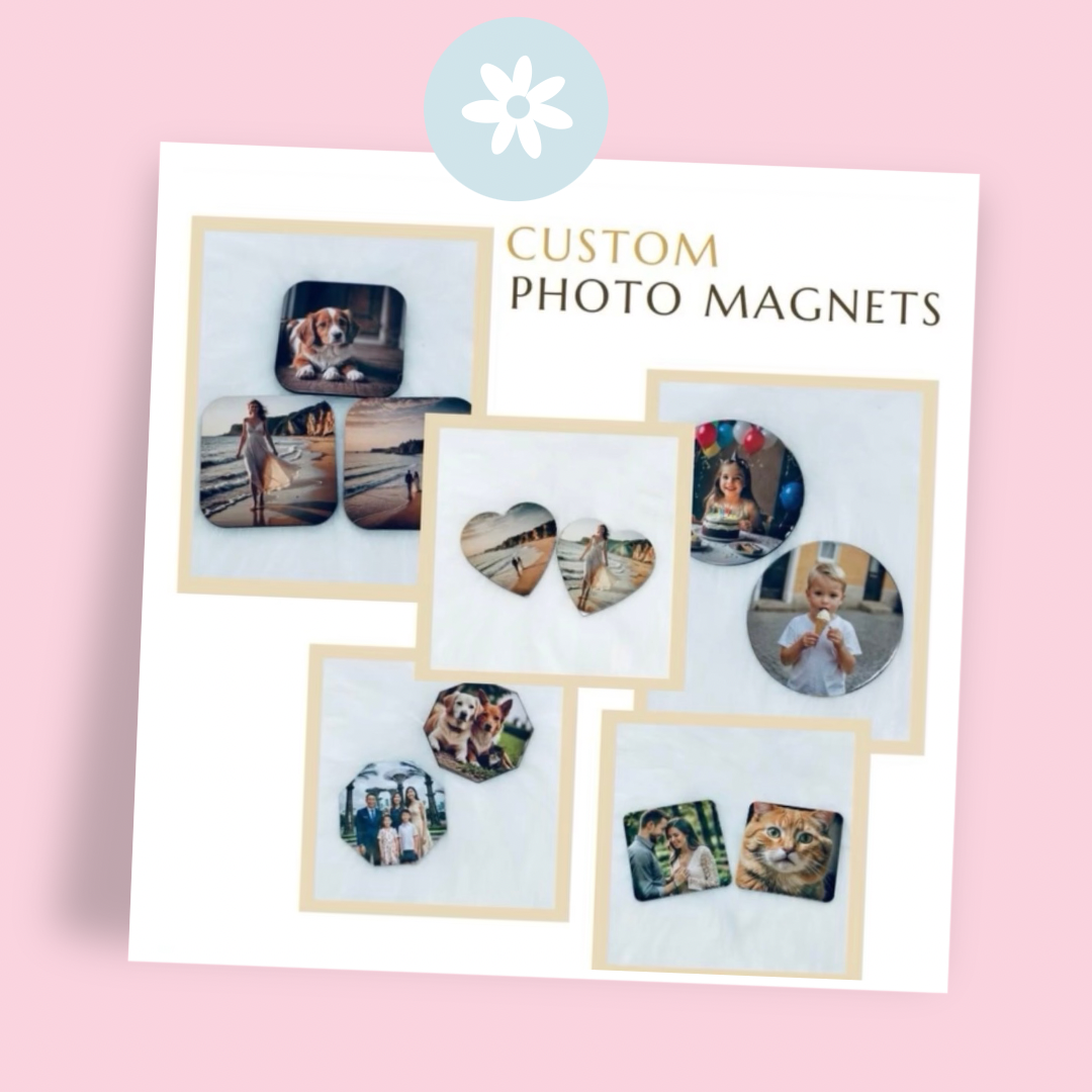 Custom Photo Magnets – Personalised Gifts (Multiple Shapes)