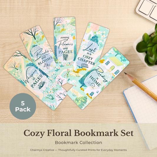 Cozy Floral Bookmark Set – 5-Pack