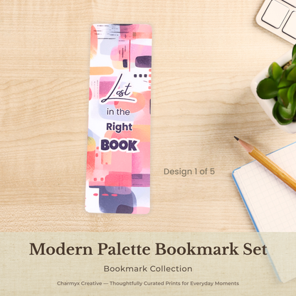 Modern Palette Bookmark Set – 5 Pack