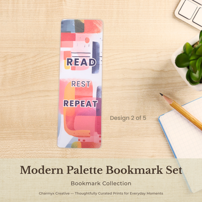 Modern Palette Bookmark Set – 5 Pack