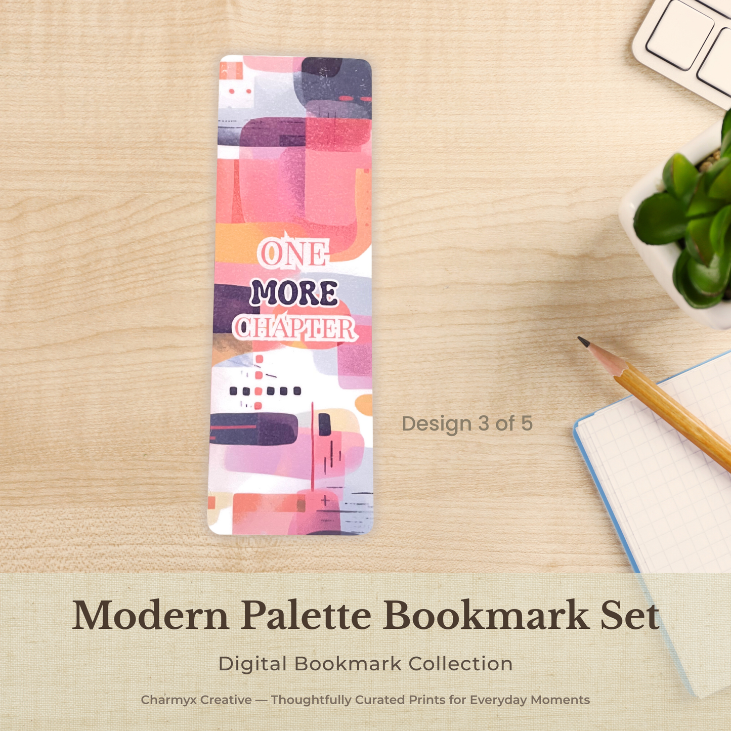 Modern Palette Bookmark Set — Digital Download