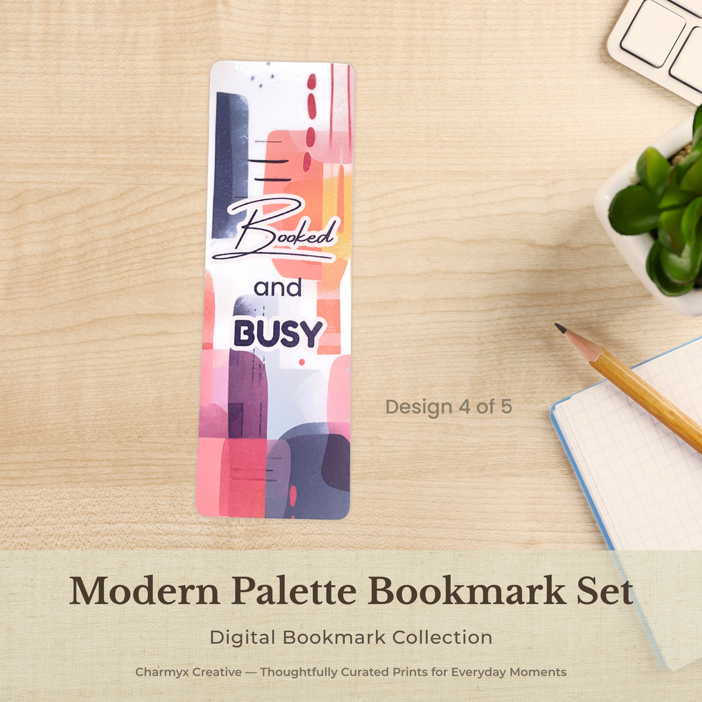 Modern Palette Bookmark Set — Digital Download