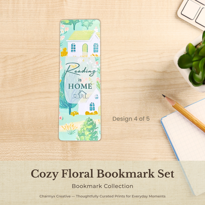 Cozy Floral Bookmark Set – 5-Pack