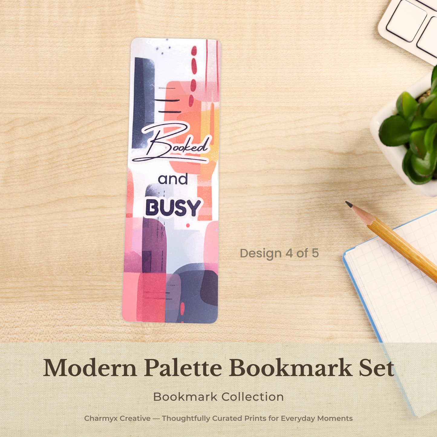 Modern Palette Bookmark Set – 5 Pack