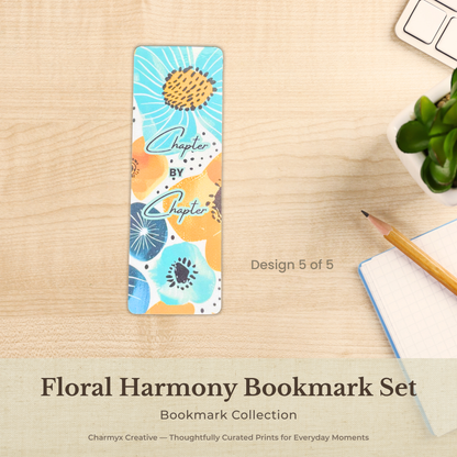 Floral Harmony Bookmark Set – 5-Pack