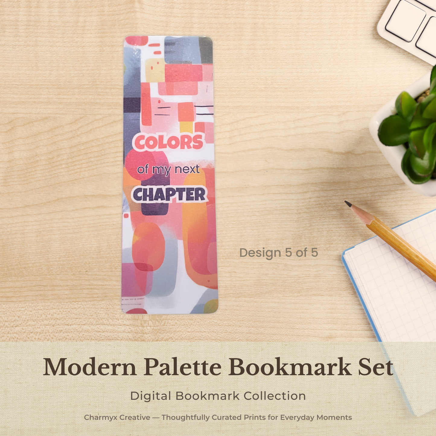 Modern Palette Bookmark Set — Digital Download