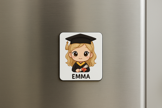 Custom Graduation Chibi Magnet – Personalized Name Magnet for Kids Graduation