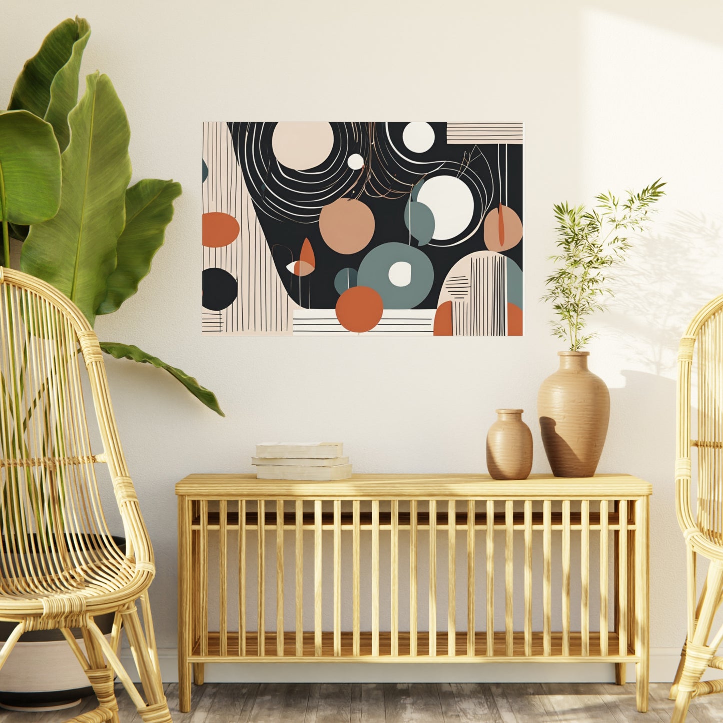 Modern Abstract Wall Art Print | Neutral Geometric Home Decor