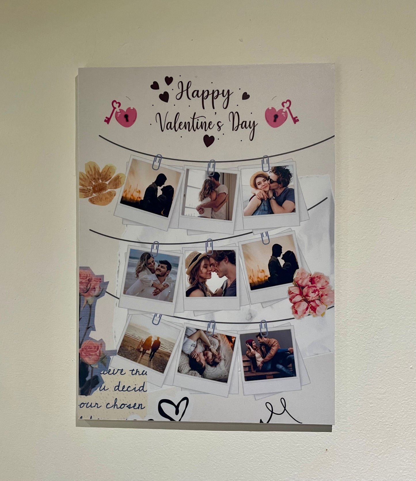 Personalised Valentine Photo Poster – Custom Couple Collage Print