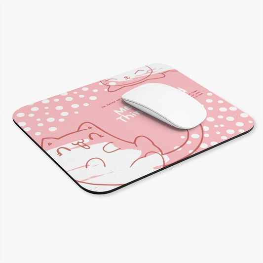 Meowgical Things Ahead – Cute Pink Cat Mouse Pad