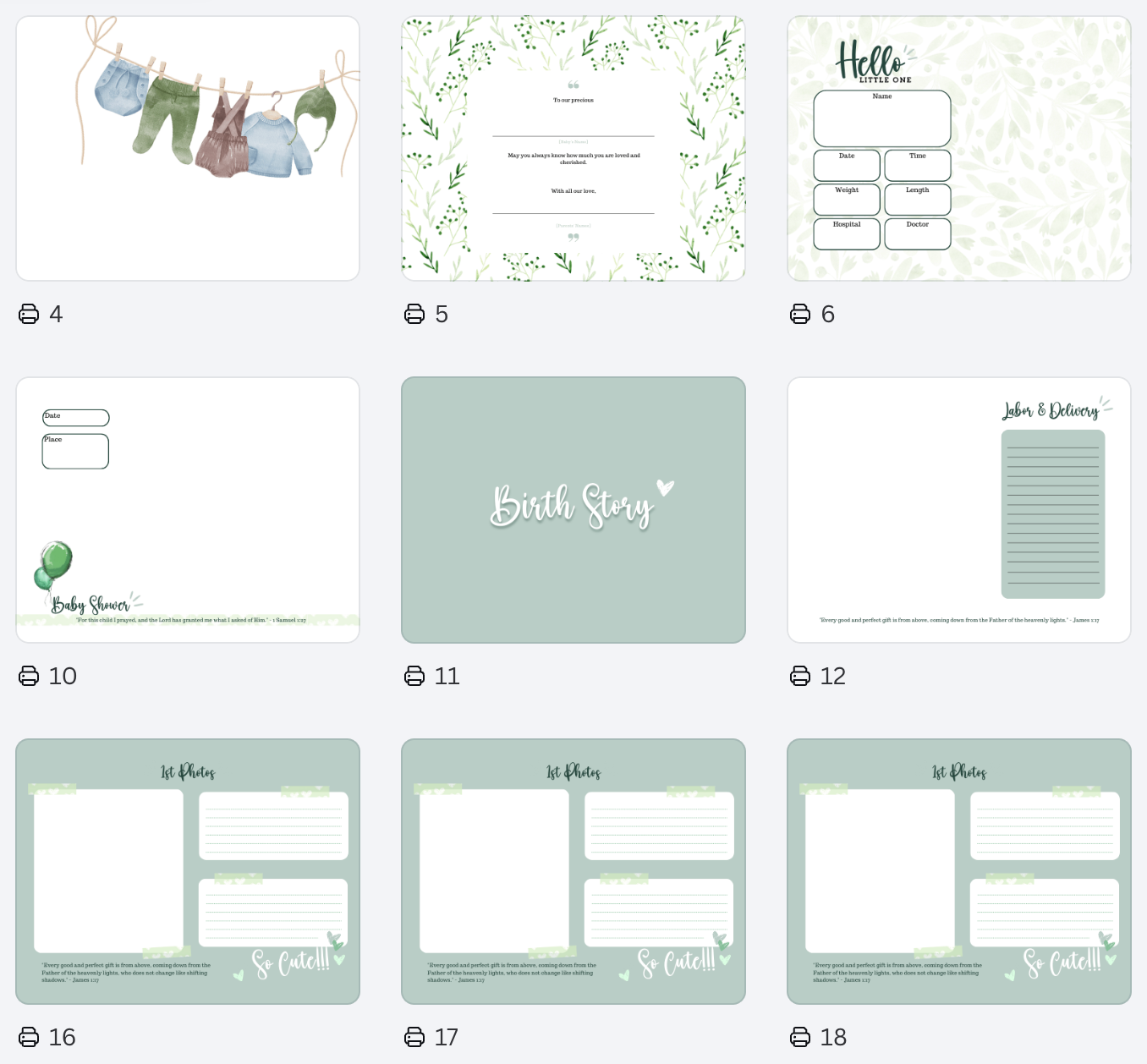 Preview pages – family & friends and family tree keepsake pages
