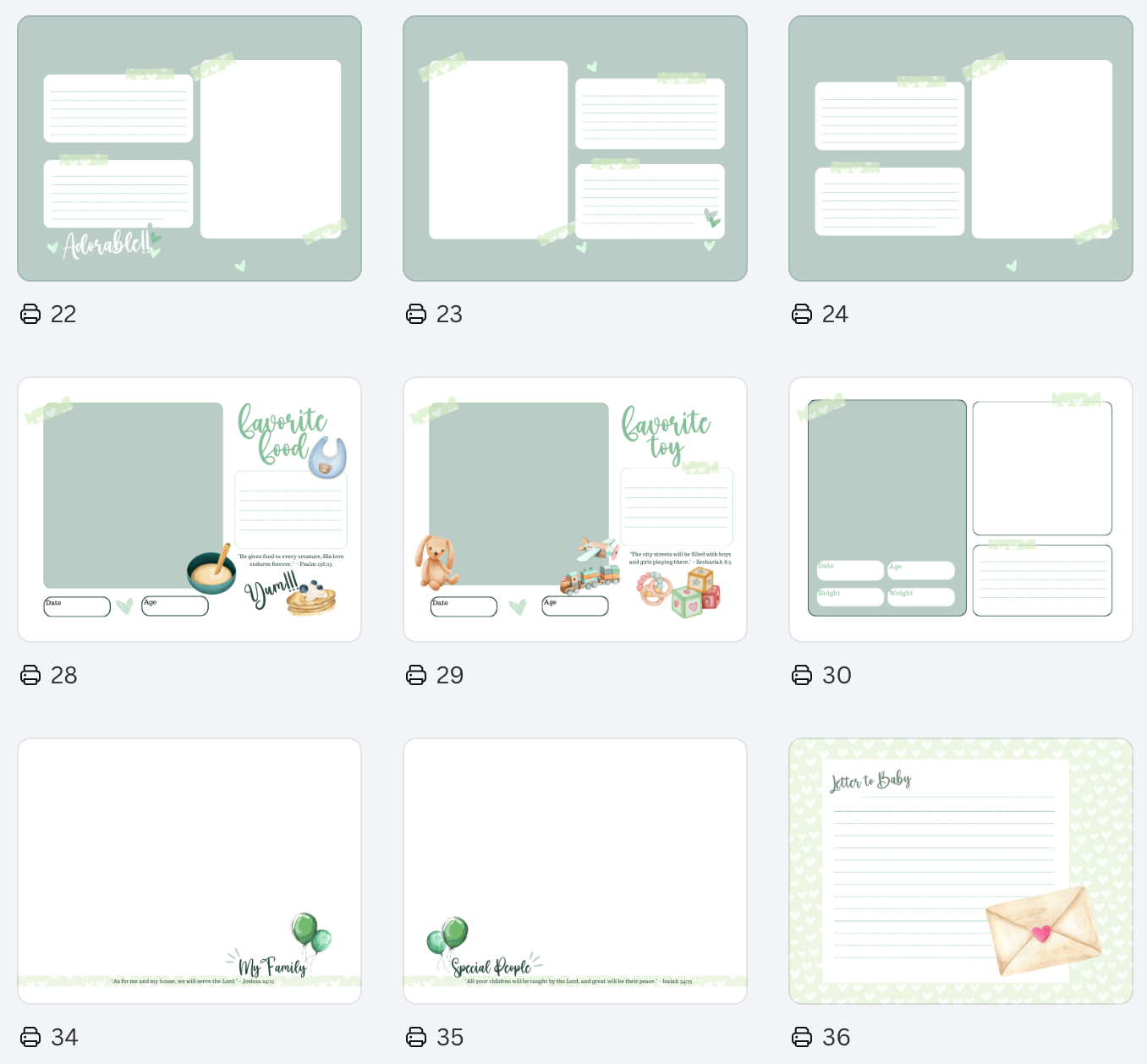 Preview pages – patterns and additional spreads