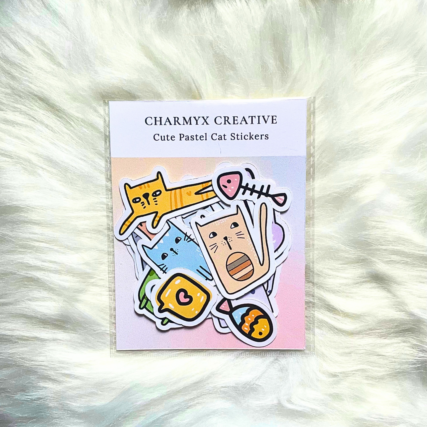 Cute Pastel Cat Stickers – 20pcs Set