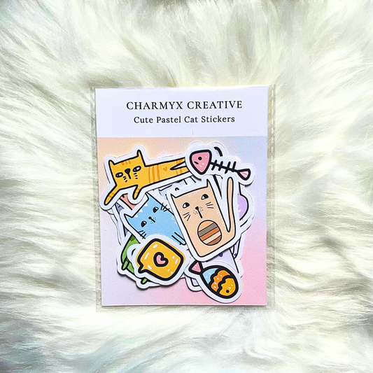 Cute Pastel Cat Stickers – 20pcs Set